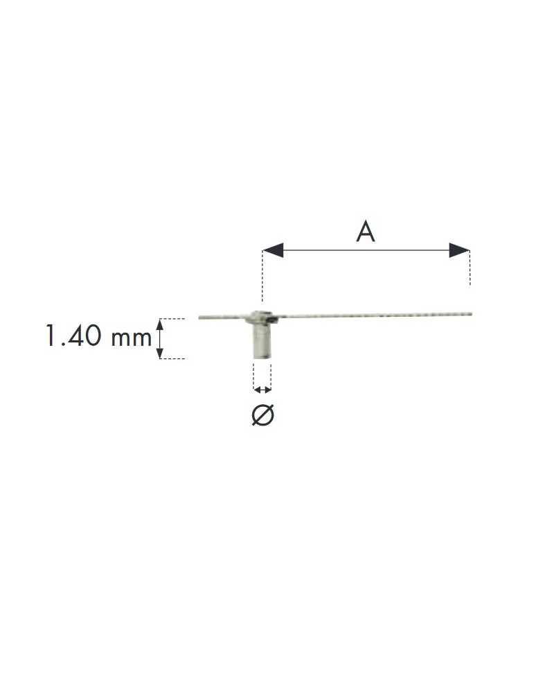 Aiguille en Plaqué Or pour compteur, index , petite seconde 6 mm