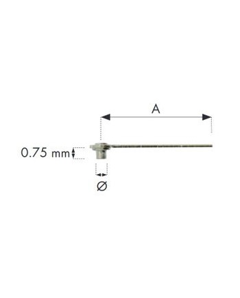 Aiguille en Plaqué Or pour compteur, index , petite seconde 6 mm
