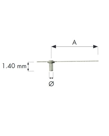 Aiguille noire pour compteur, index , petite seconde 6 mm