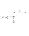 Aiguille noire pour compteur, index , petite seconde 6 mm