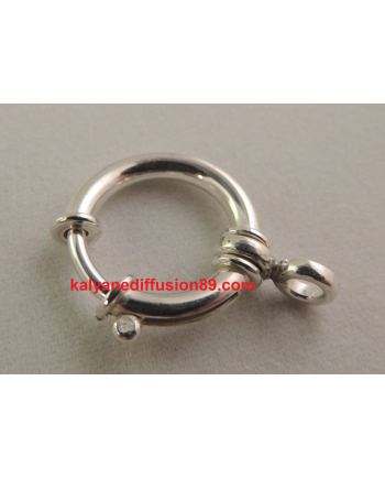 fermoir en argent 925/1000  anneau ressort pour chaine de montre à gousset coq