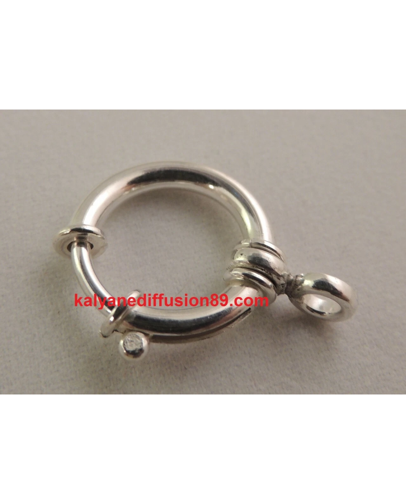 fermoir en argent 925/1000  anneau ressort pour chaine de montre à gousset coq