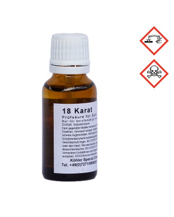 Acide de test pour or 18 carats – 20 ml
