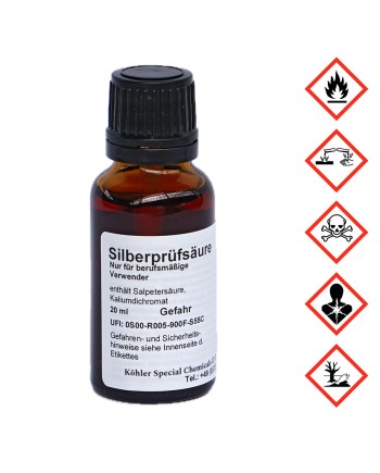 Acide de test pour argent – 20 ml