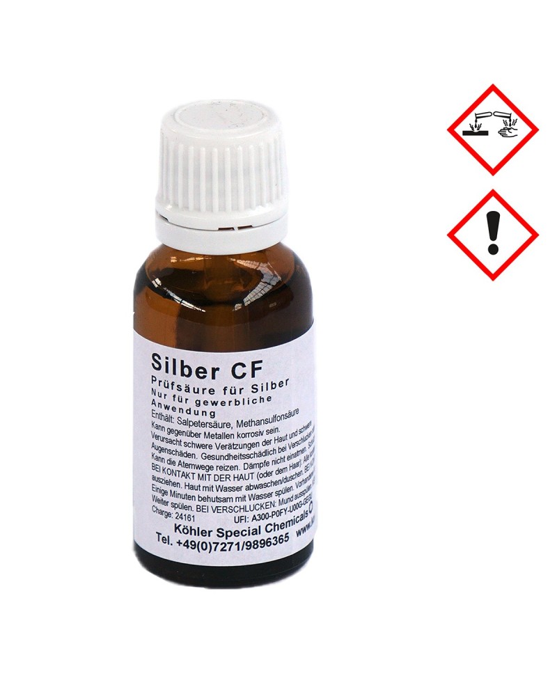 Acide de test sans chromate pour argent – 20 ml