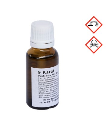 Acide de test pour or 9 carats – 20 ml