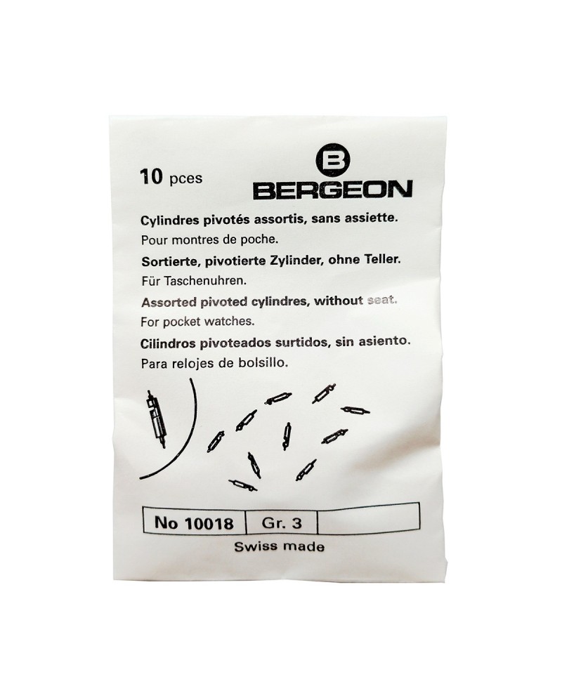 BERGEON 10018-10 – Cylindres pivotés sans assiette pour montres de poche