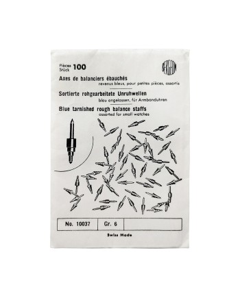 BERGEON 10037-100 – Axes de balanciers ébauchés revenus bleus pour petites pièces