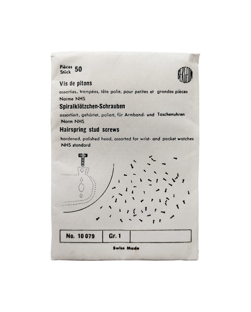 BERGEON 10079-50 – Vis de pitons assorties trempées à tête polie pour petites et grandes pièces (norme NHS)