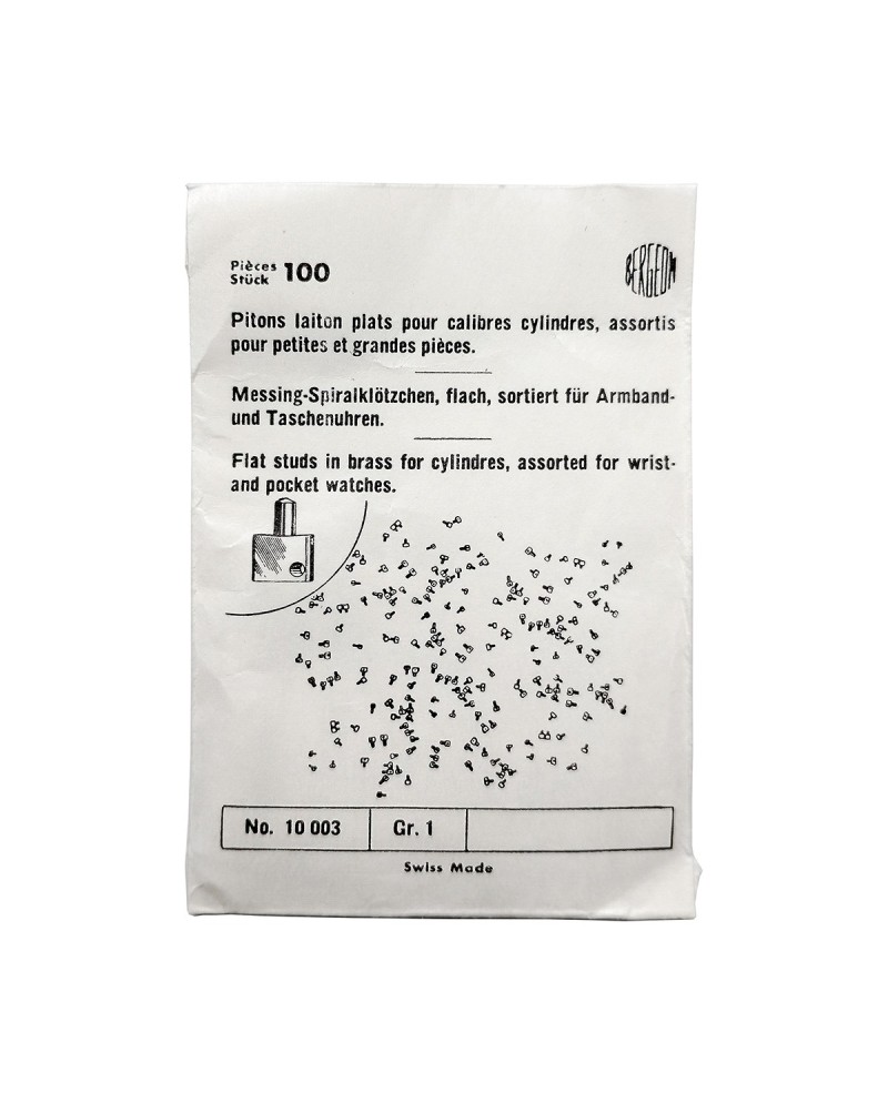 BERGEON 10003-100 – Pitons plats en laiton pour calibres à cylindres assortis (petites et grandes pièces)