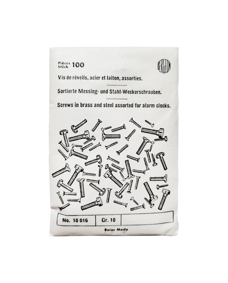 BERGEON 10016-100 – Vis de réveils en acier et laiton assorties