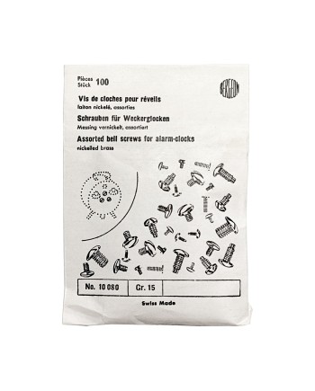 BERGEON 10080-100 – Vis de cloches pour réveils en laiton nickelé assorties