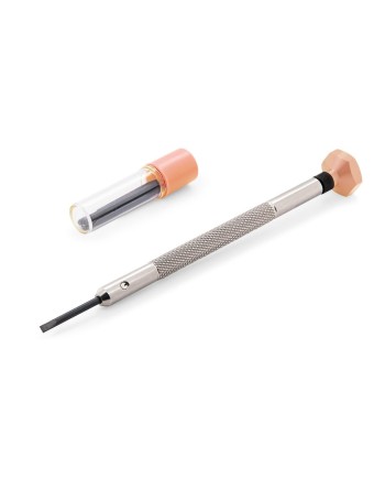 VOH – Tournevis d'horloger en acier inoxydable avec tête en aluminium, tube et 2 lames de rechange