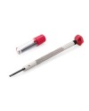 VOH – Tournevis d'horloger en acier inoxydable avec tête en aluminium, tube et 2 lames de rechange