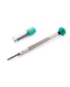 VOH – Tournevis d'horloger en acier inoxydable avec tête en aluminium, tube et 2 lames de rechange