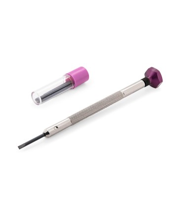 VOH – Tournevis d'horloger en acier inoxydable avec tête en aluminium, tube et 2 lames de rechange