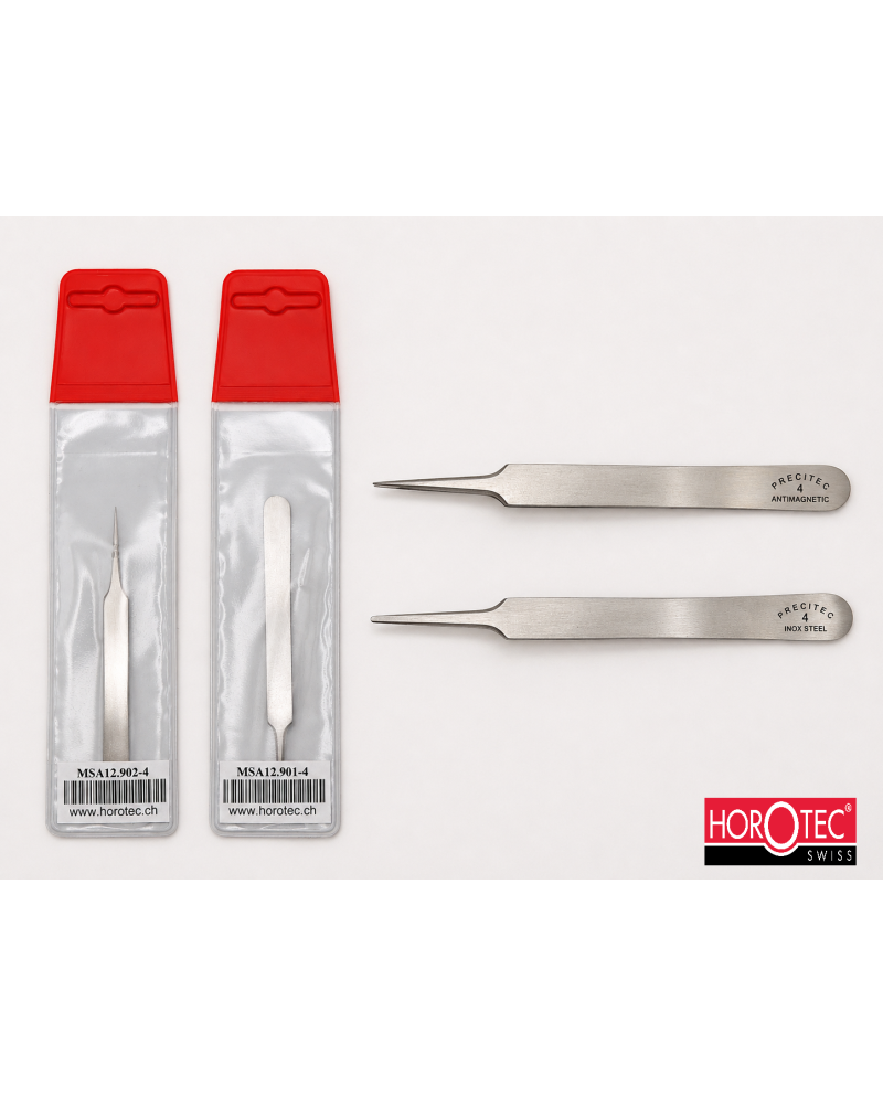 HOROTEC 12.90X-4 – Brucelles pointes longues fines pour spiraux