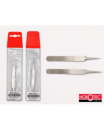 HOROTEC 12.90X-2 – Brucelles fortes pointes fines plates antimagnétiques