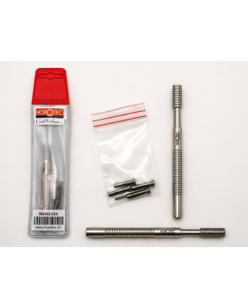 HOROTEC 02.024 - Broche moletée acier avec pinces