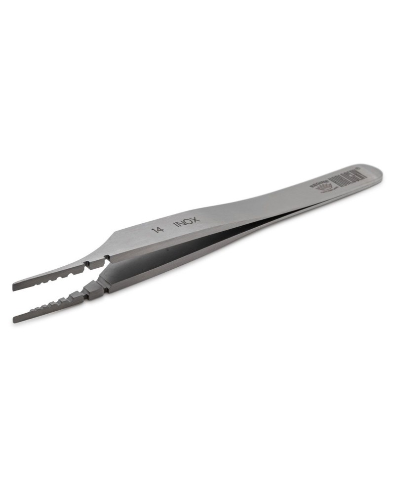 REGINE  220314 – Brucelle d’horloger Forme 14 à pointes rainurées – 115 mm