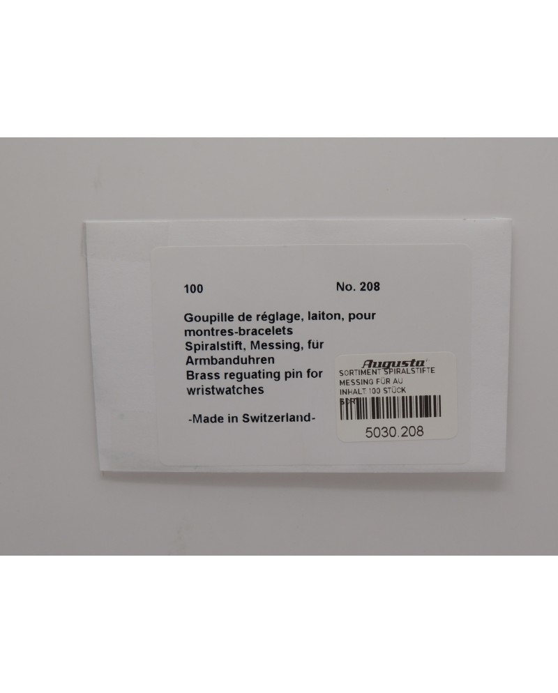 AUGUSTA – Assortiment goupilles spiraux balancier réglage fin