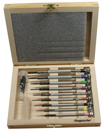 AUGUSTA – Coffret 9 tournevis bois avec mèches interchangeables