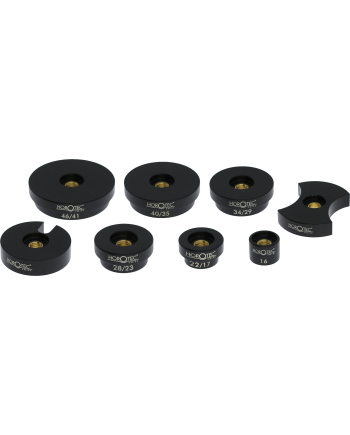HOROTEC 06.520 – Assortiment de 8 tasseaux réversibles à visser en Delrin® pour verres minéraux plats de montres – Ø 16 à 46 mm