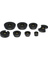 HOROTEC 06.520 – Assortiment de 8 tasseaux réversibles à visser en Delrin® pour verres minéraux plats de montres – Ø 16 à 46 mm