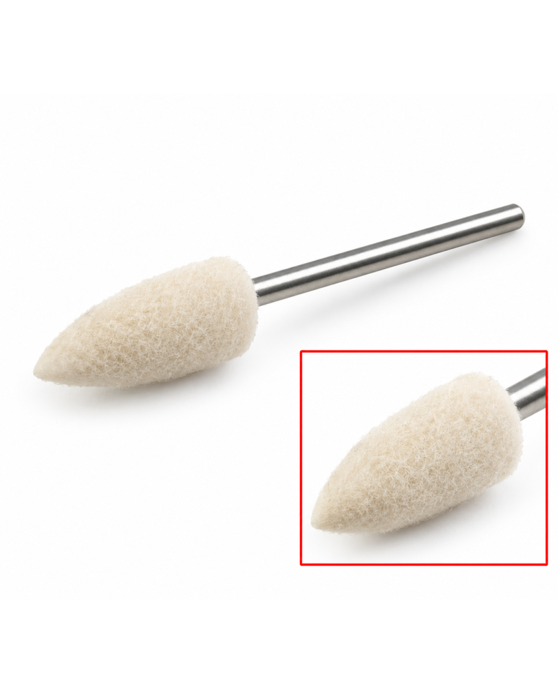 POLIRAPID – Brossette longue feutre forme pointe fine Ø 6,50 mm
