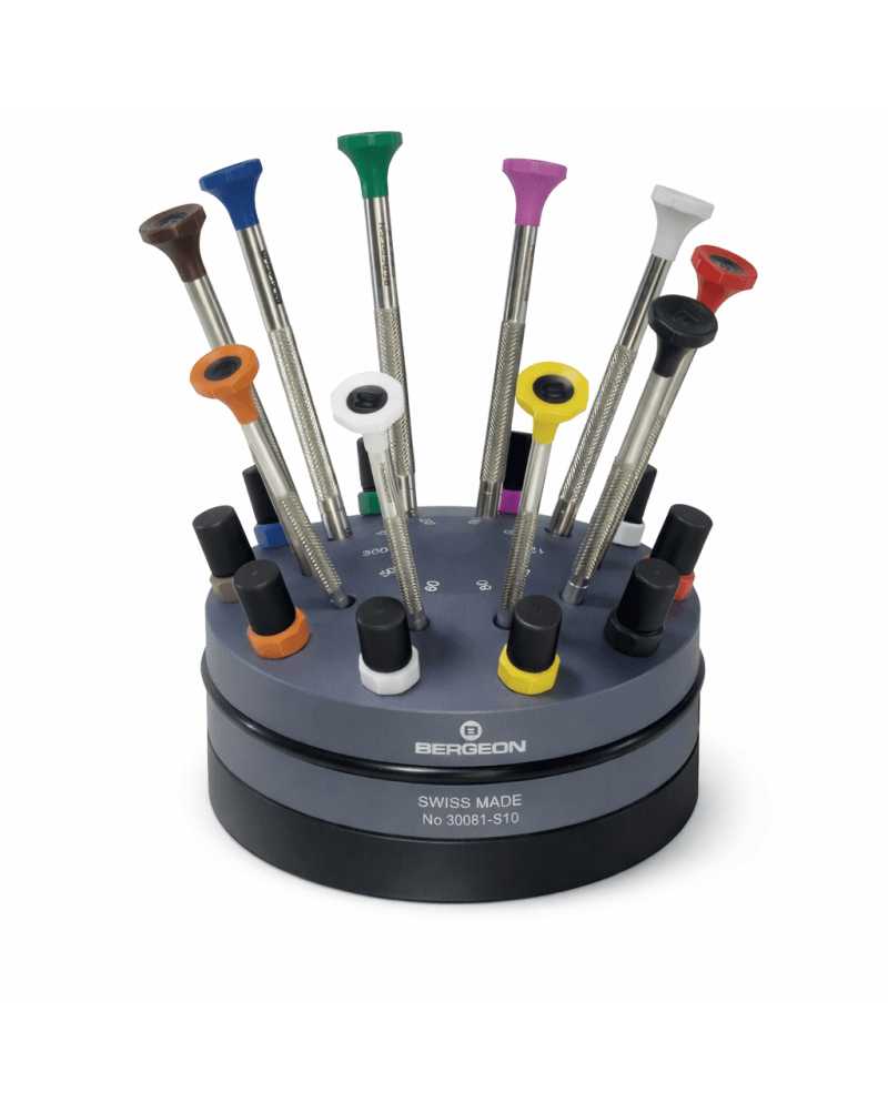 BERGEON 30081-S10 – Socle tournant 10 tournevis précision