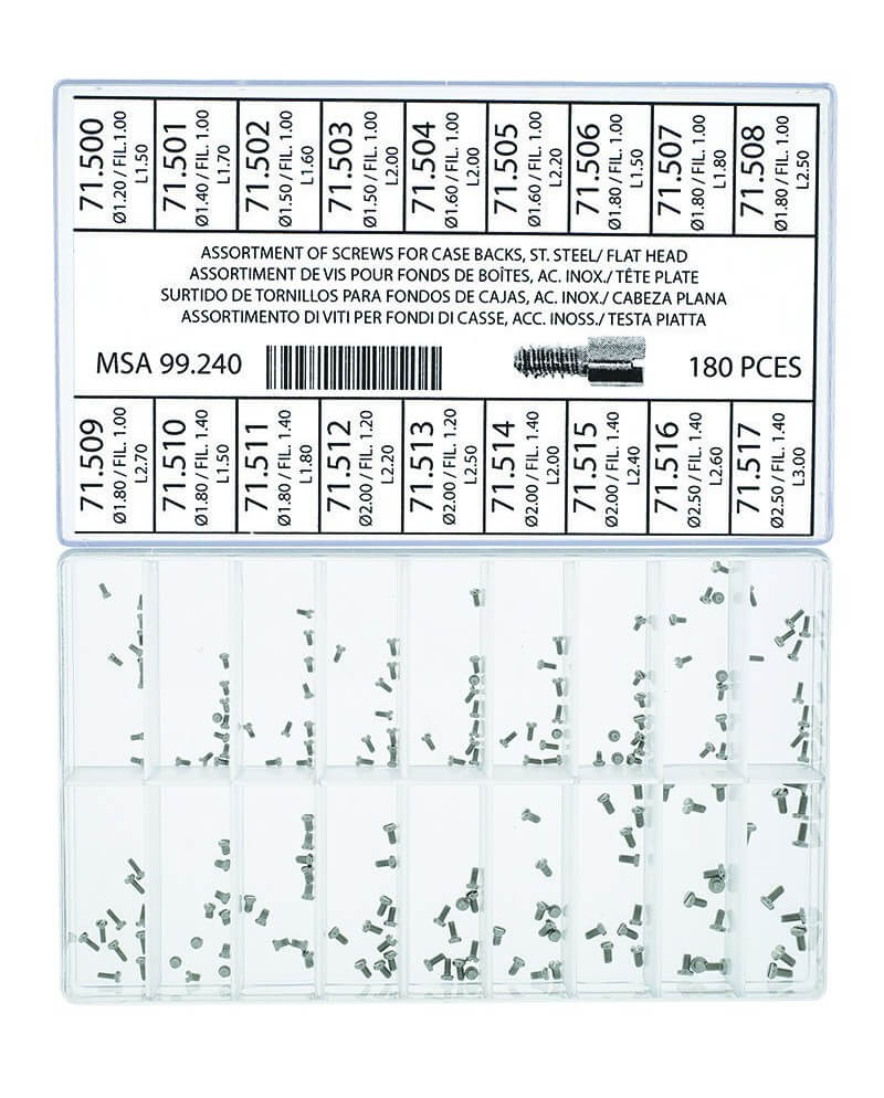 HOROTEC - Assortiment vis fonds boîtes inox tête plate