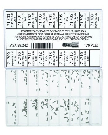 HOROTEC - Assortiment vis fonds boîtes inox cruciformes