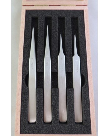 HOROTEC 12.386 - Coffret 4 brucelles antimagnétiques