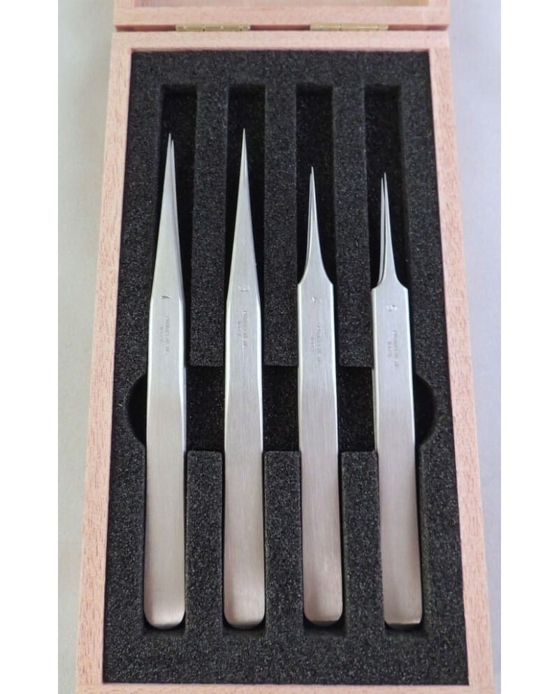 HOROTEC 12.386 - Coffret 4 brucelles antimagnétiques