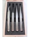 HOROTEC 12.381 - Coffret bois 4 brucelles inox