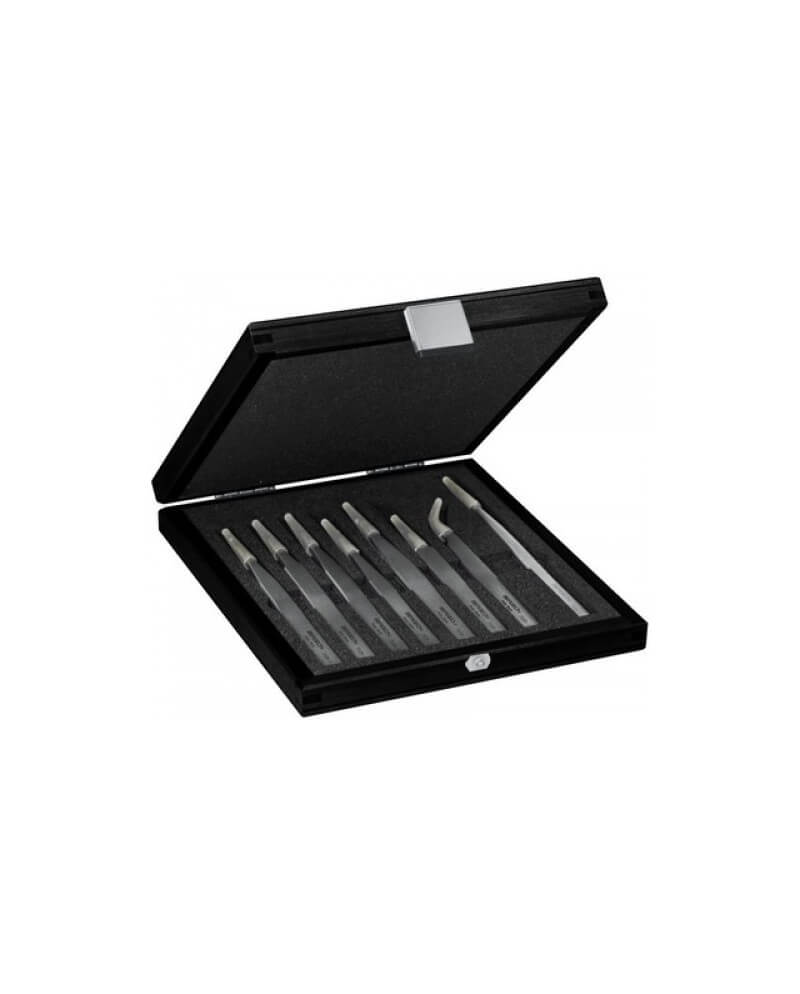 BERGEON 7028 – Coffret bois 8 brucelles Star antimagnétiques