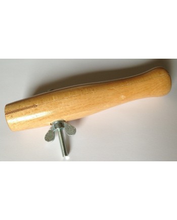 Étau à main en bois arrondi avec mors en cuir 160 mm