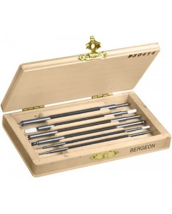 BERGEON 30414 – Assortiment 6 fraises ébavurage coffret bois