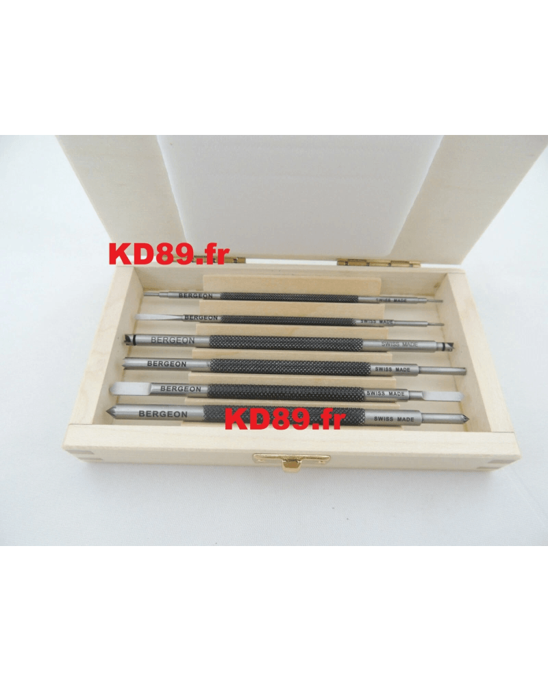 BERGEON 30414 – Assortiment 6 fraises ébavurage coffret bois