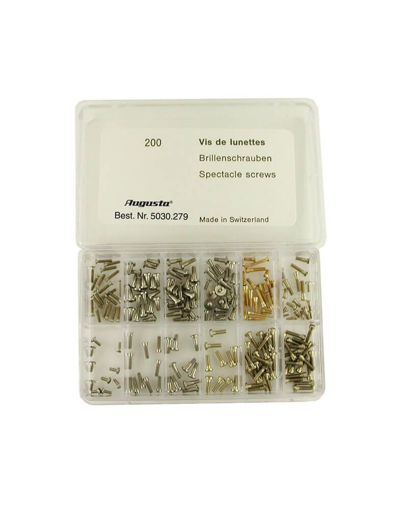 AUGUSTA – Assortiment 200 vis lunettes horlogerie fixation