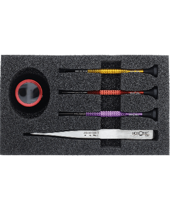 HOROTEC - Set outils 3 tournevis loupe brucelles