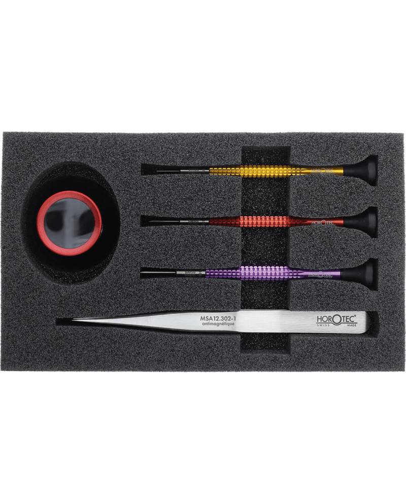 HOROTEC - Set outils 3 tournevis loupe brucelles