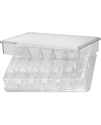 HOROTEC 17.516 - Boîte plastique compartimentée transparente