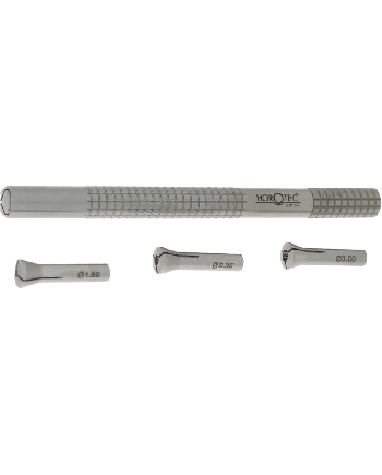 HOROTEC 02.024 - Broche moletée acier avec pinces