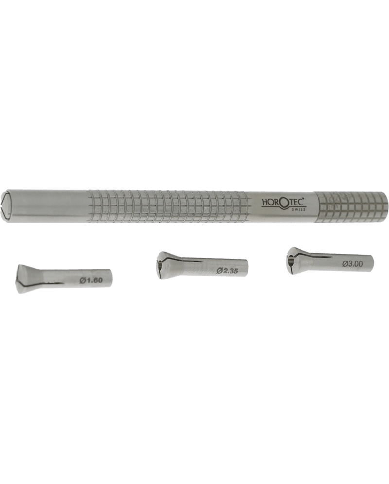 HOROTEC 02.024 - Broche moletée acier avec pinces