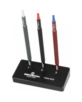 BERGEON 7404-S03 – Assortiment 3 outils pose aiguilles socle