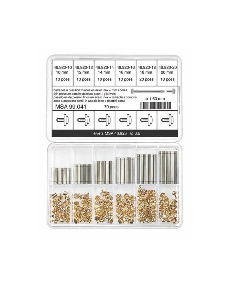 HOROTEC - Assortiment barrettes à pression montre