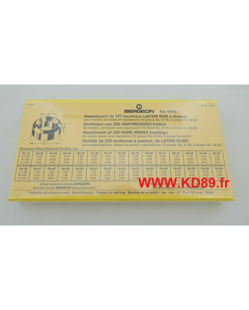 BERGEON 5456 – Assortiment 225 bouchons réparation pivot