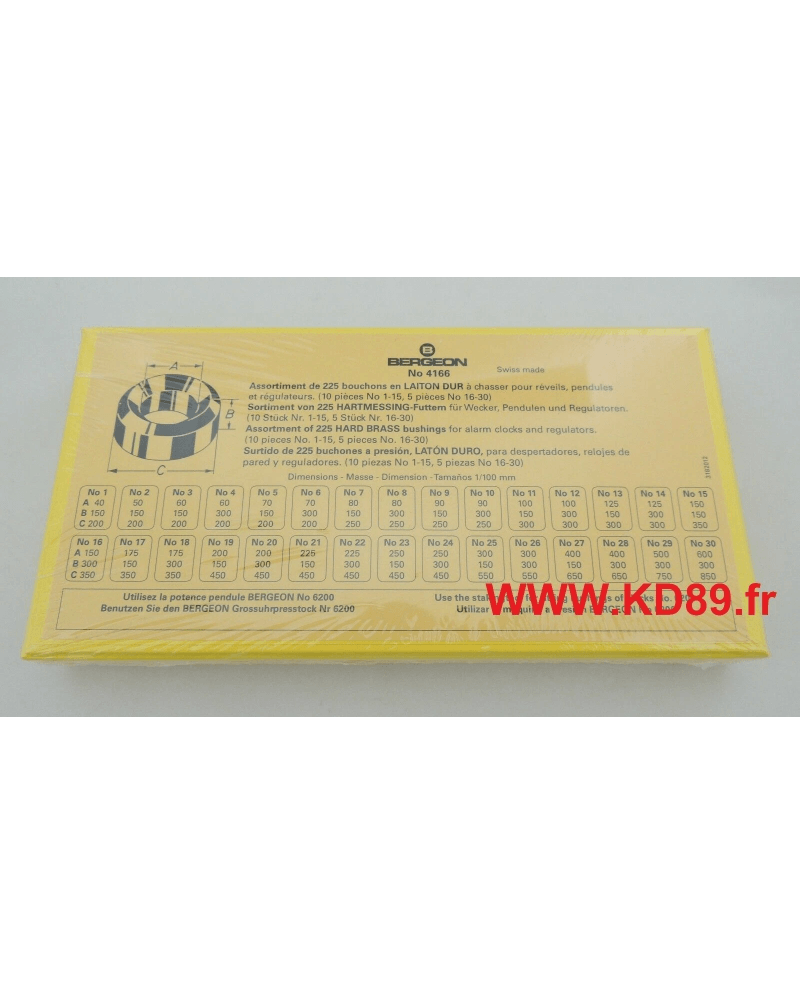 BERGEON 4166 – Assortiment 225 bouchons réparation pivot