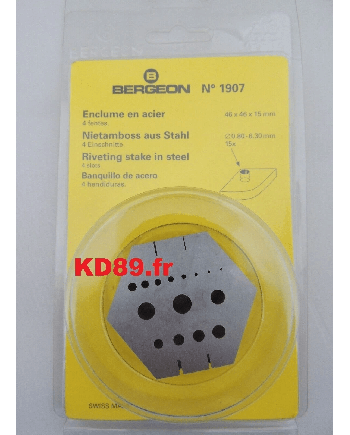 BERGEON 1907 – Enclume acier 15 trous 4 fentes travail fin